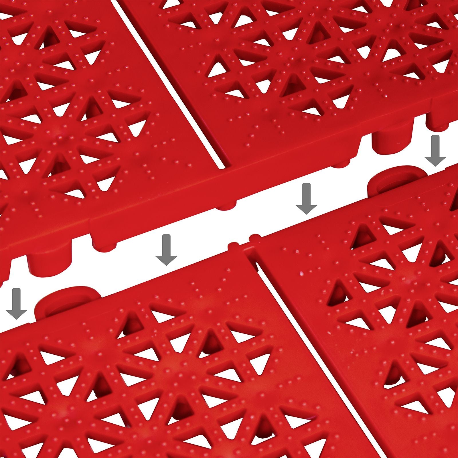 11 Stk. Universal Werkstattboden Klickfliesen aus Kunststoff, 300x300x11 mm, ca. 1 qm, für innen und außen