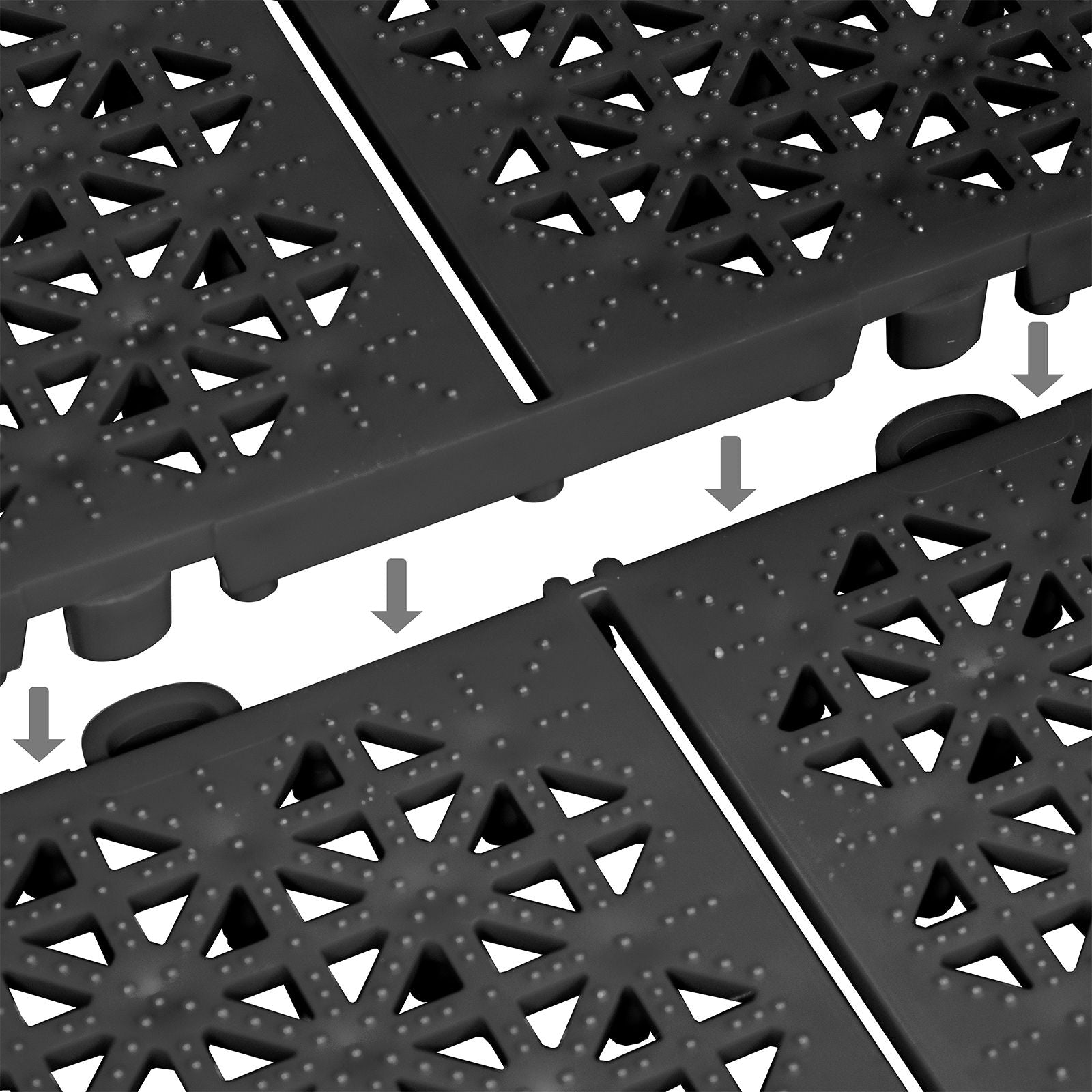 11 Stk. Universal Werkstattboden Klickfliesen aus Kunststoff, 300x300x11 mm, ca. 1 qm, für innen und außen