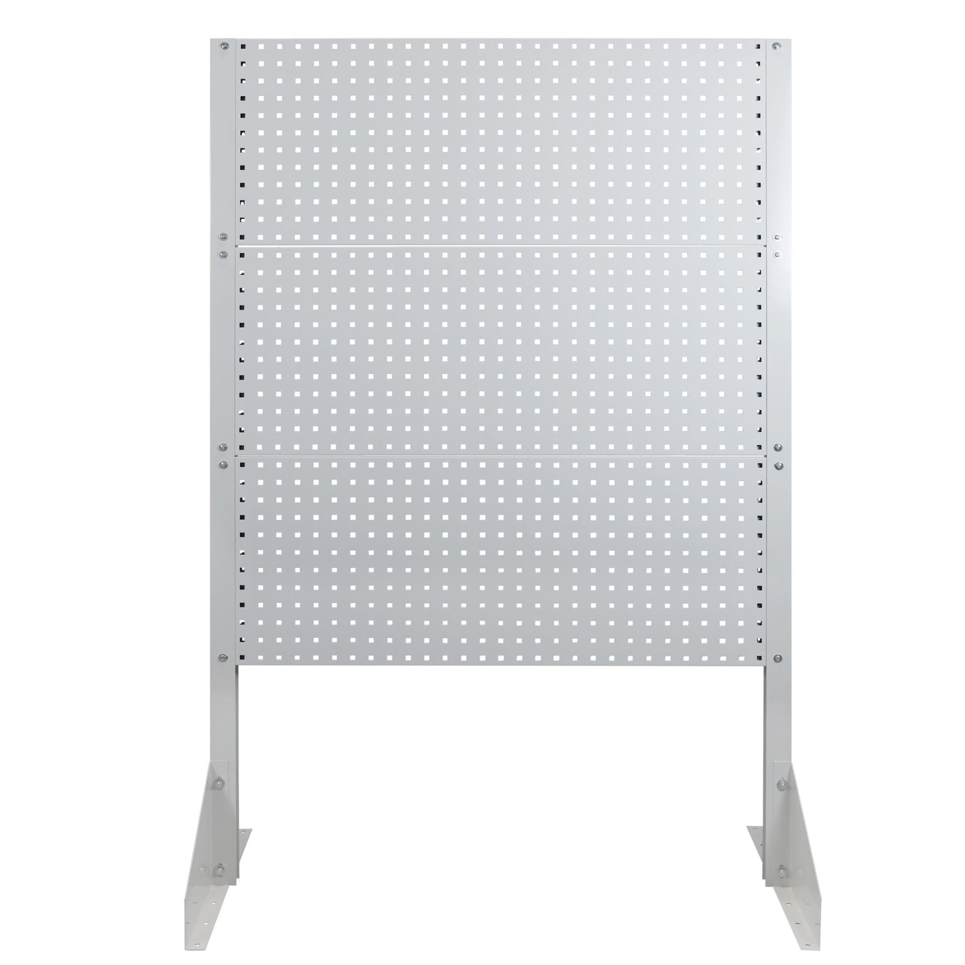 Freistehende Lochwand mit Füßen, Werkzeugwand Raumteiler, mit 3 Lochwänden, 1845x1200x640 mm (HxBxT), freistehend, erweiterbar