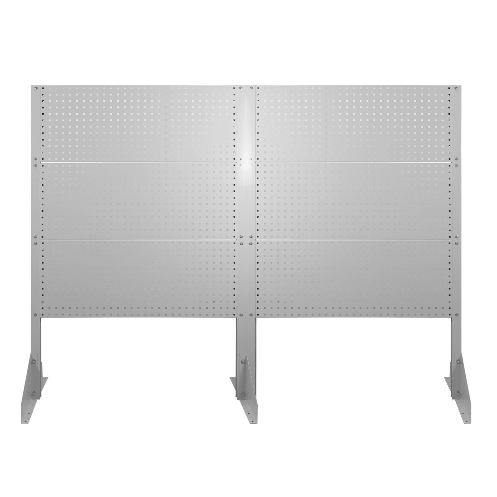 Freistehende Lochwand mit Füßen, Werkzeugwand Raumteiler, mit 3 Lochwänden, 1845x1200x640 mm (HxBxT), freistehend, erweiterbar