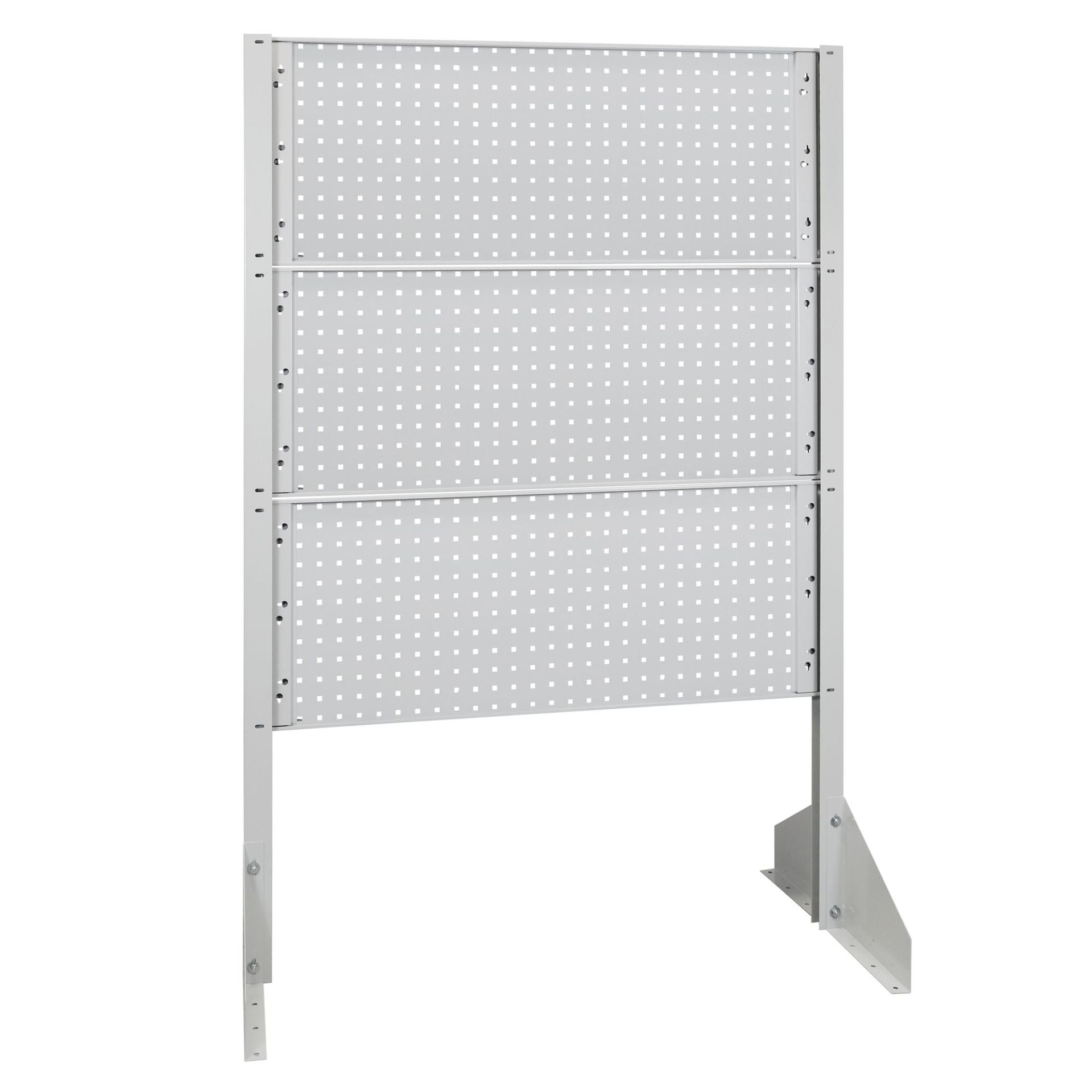 Freistehende Lochwand mit Füßen, Werkzeugwand Raumteiler, mit 3 Lochwänden, 1845x1200x640 mm (HxBxT), freistehend, erweiterbar