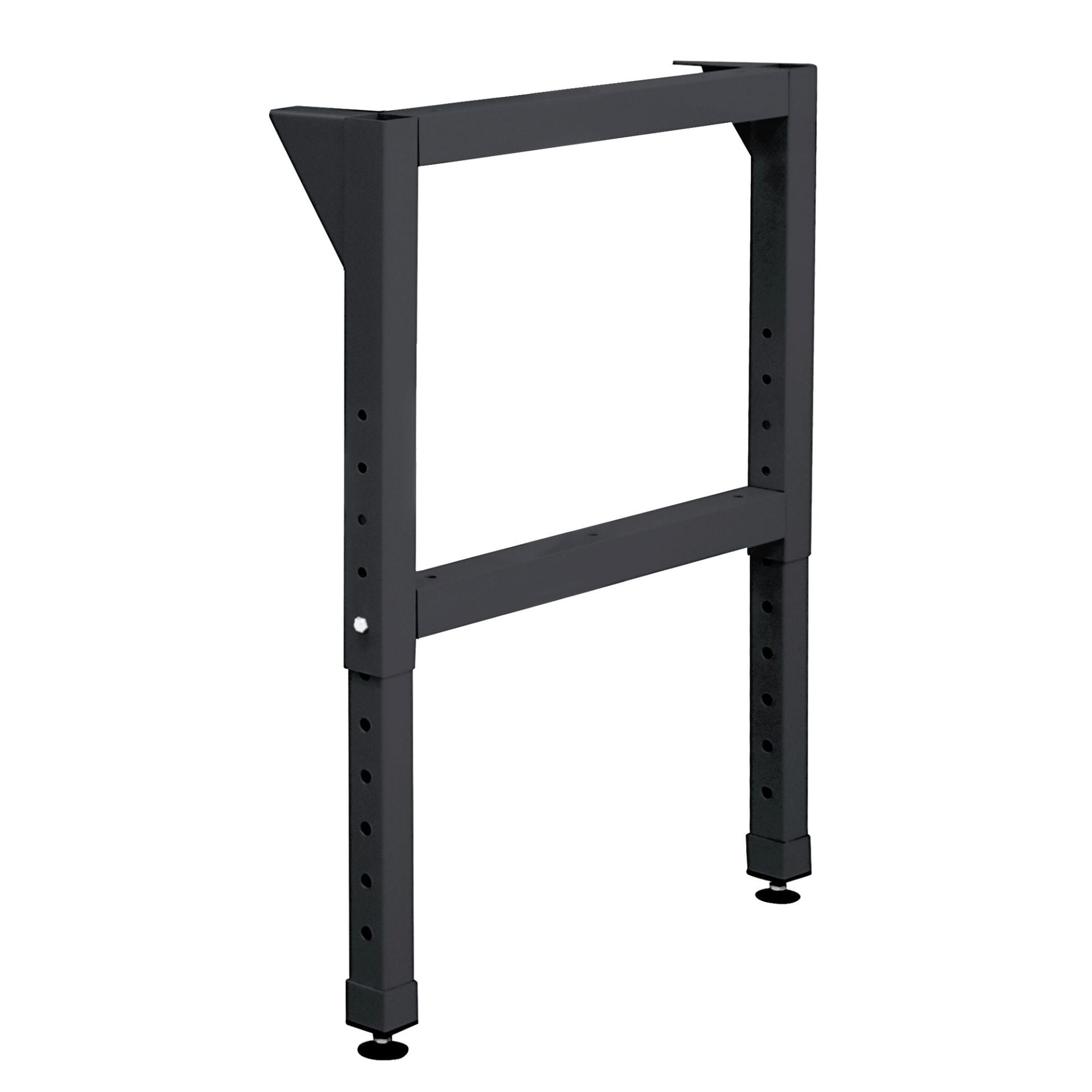 Massiver Werkbankfuß, mit oder ohne Höhenverstellung, aus 50x50 mm Stahl Vierkantrohr, 3 Farben, 700 mm tief,