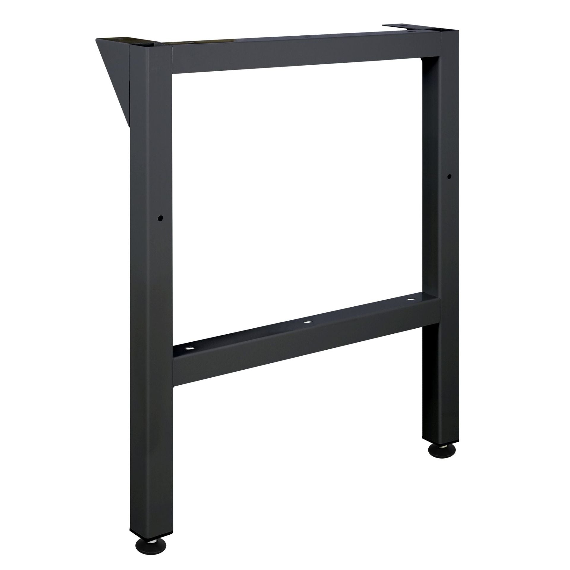 Massiver Werkbankfuß, mit oder ohne Höhenverstellung, aus 50x50 mm Stahl Vierkantrohr, 3 Farben, 700 mm tief,