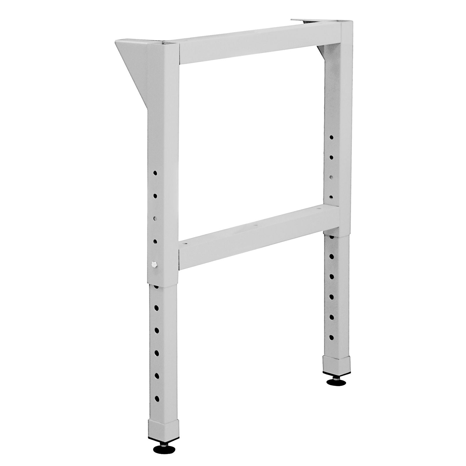 Massiver Werkbankfuß, mit oder ohne Höhenverstellung, aus 50x50 mm Stahl Vierkantrohr, 3 Farben, 700 mm tief,