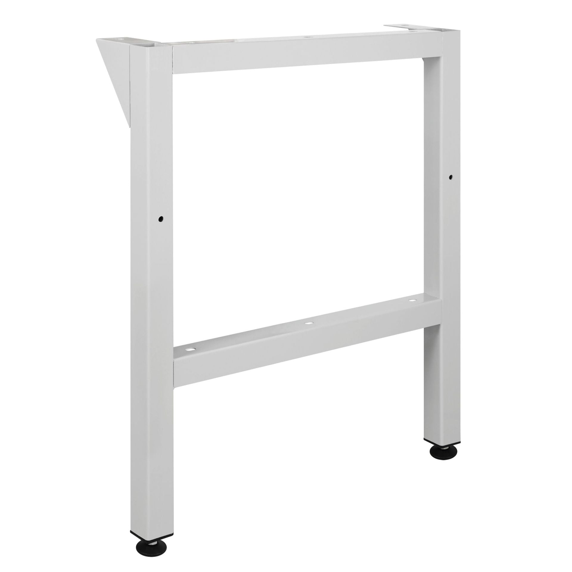 Massiver Werkbankfuß, mit oder ohne Höhenverstellung, aus 50x50 mm Stahl Vierkantrohr, 3 Farben, 700 mm tief,