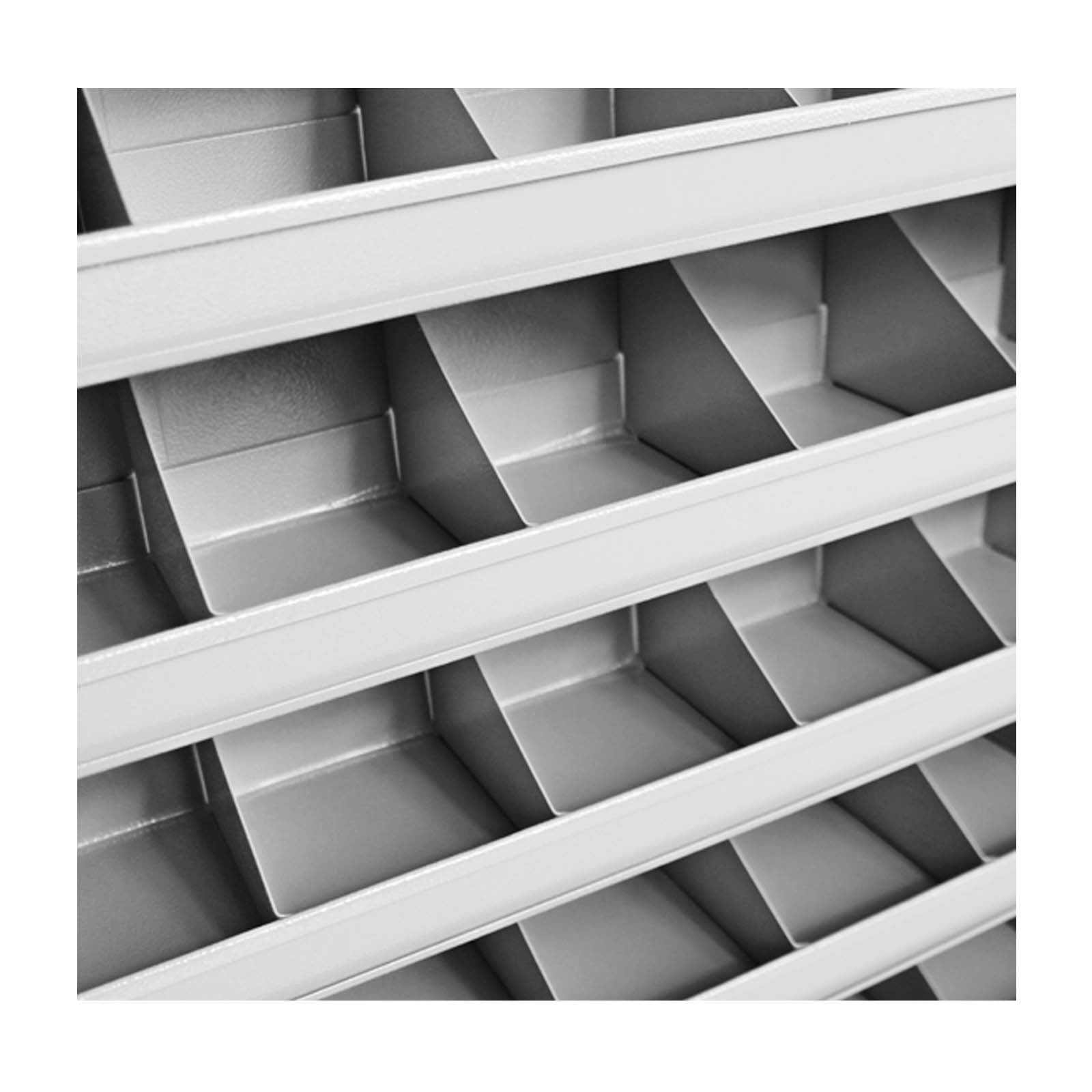 Schüttenregal, Kleinteileregal, Schraubenregal mit 48 Fächern zur Wandmontage, 850x500x125 mm (HxBxT)