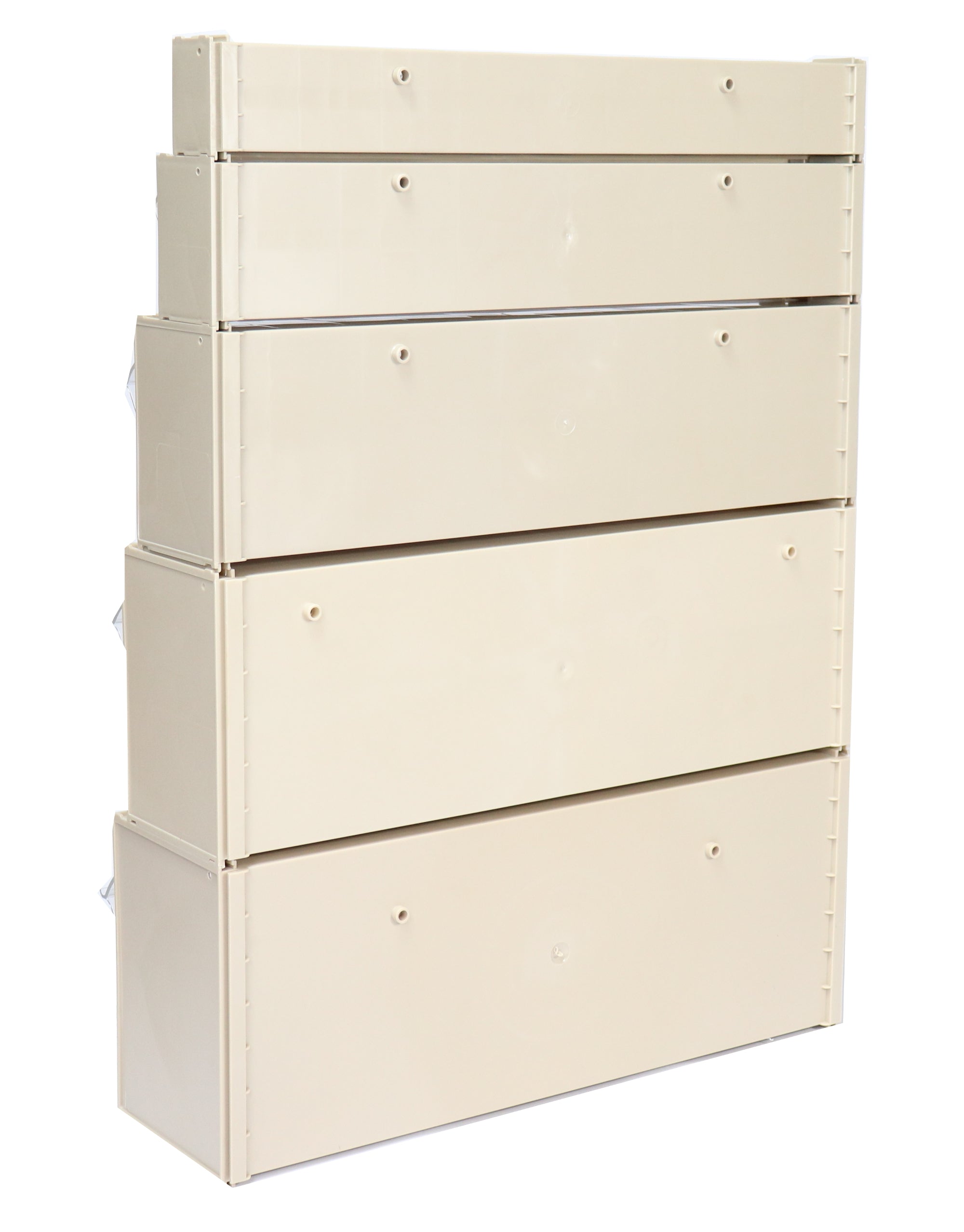 Klarsichtmagazin Klappkasten mit SET Kombination Kippschütten, 600x198x696 mm