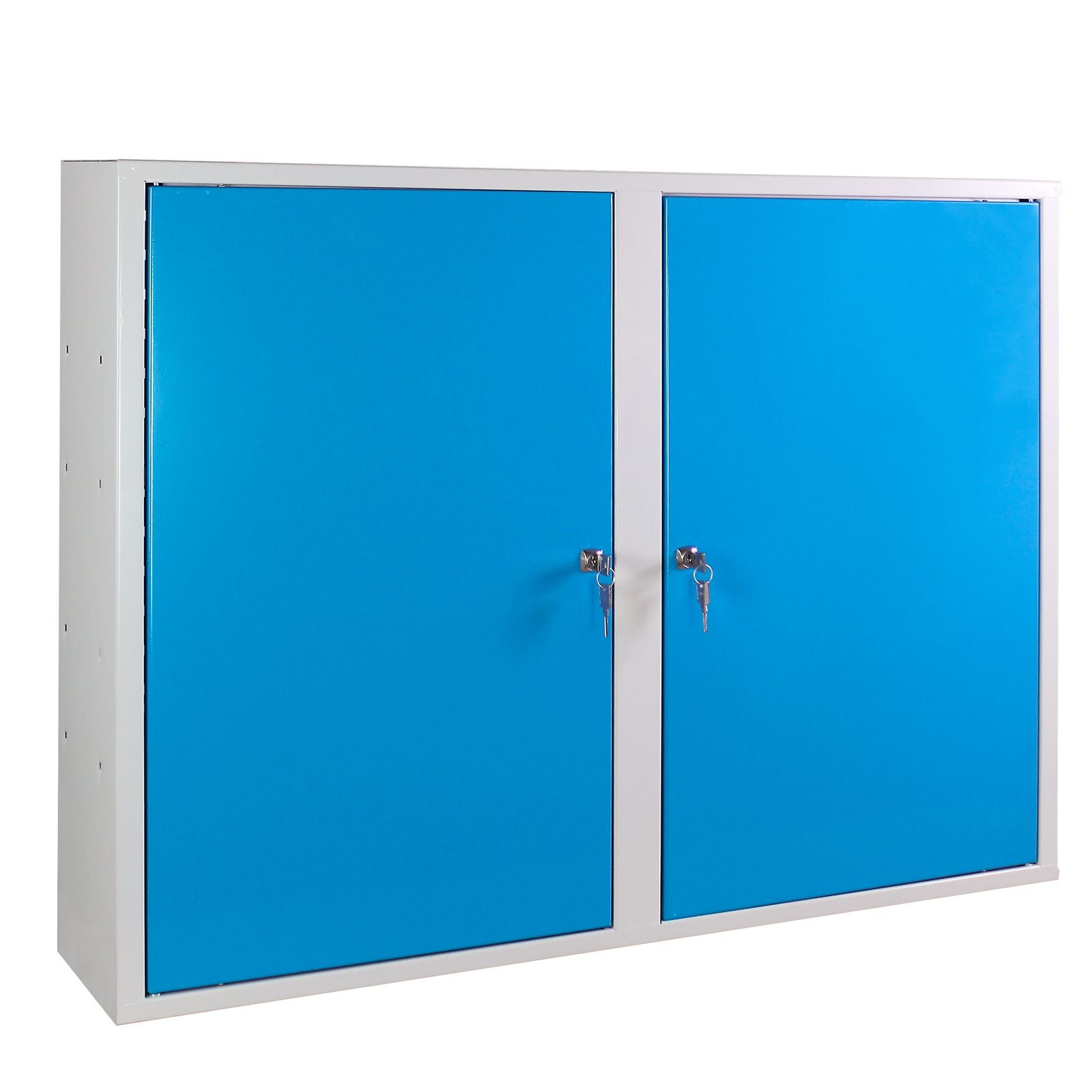Werkzeug-Wandschrank, Stahlblechschrank mit Loch-Rückwand, 1000x750x200 mm, 2 Türen, mit 3 Fachböden