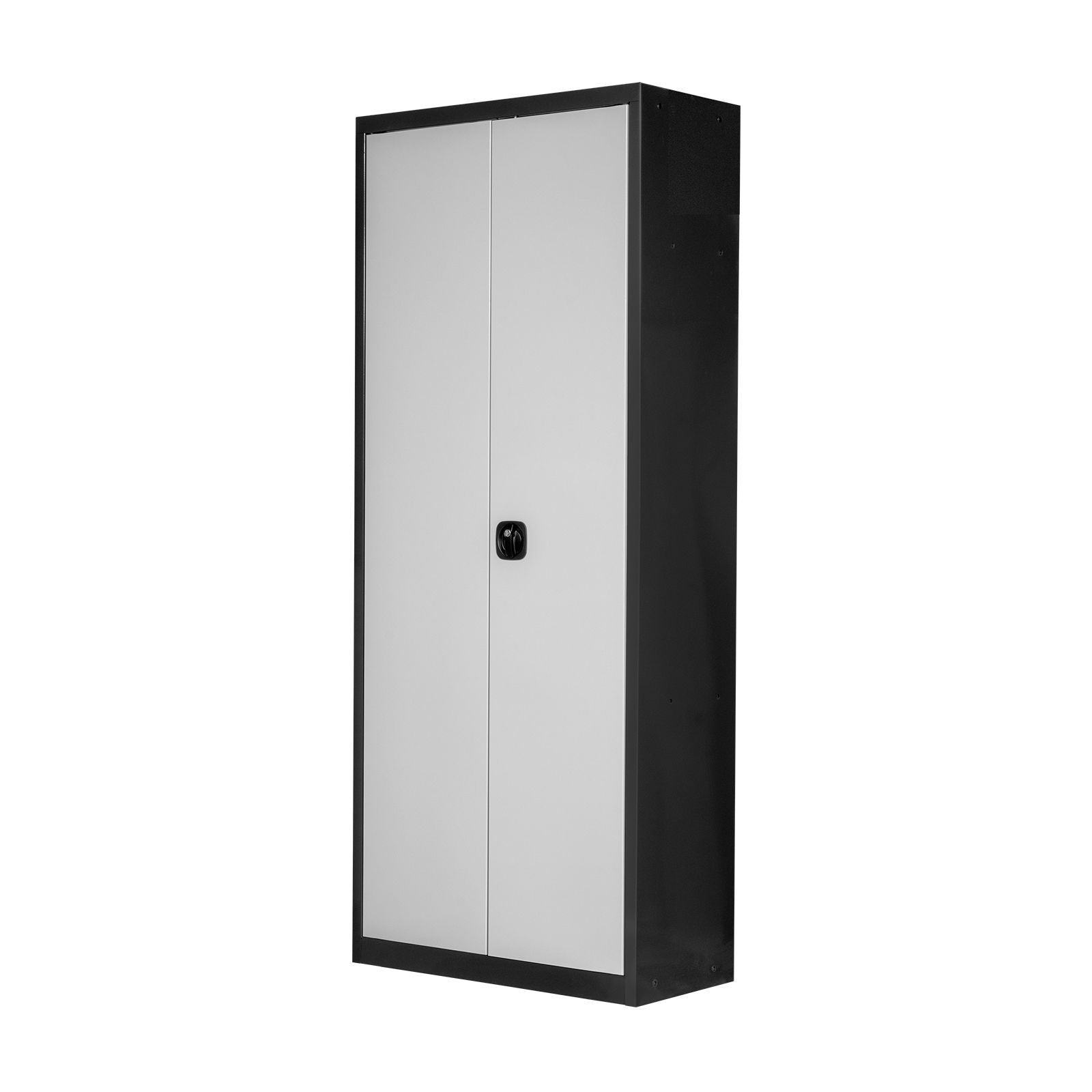 Universal Flügeltürschrank mit Ablageboden und 3 verstellbaren Fächern, 1920x800x370 mm (LxBxH), RAL 7016/7035