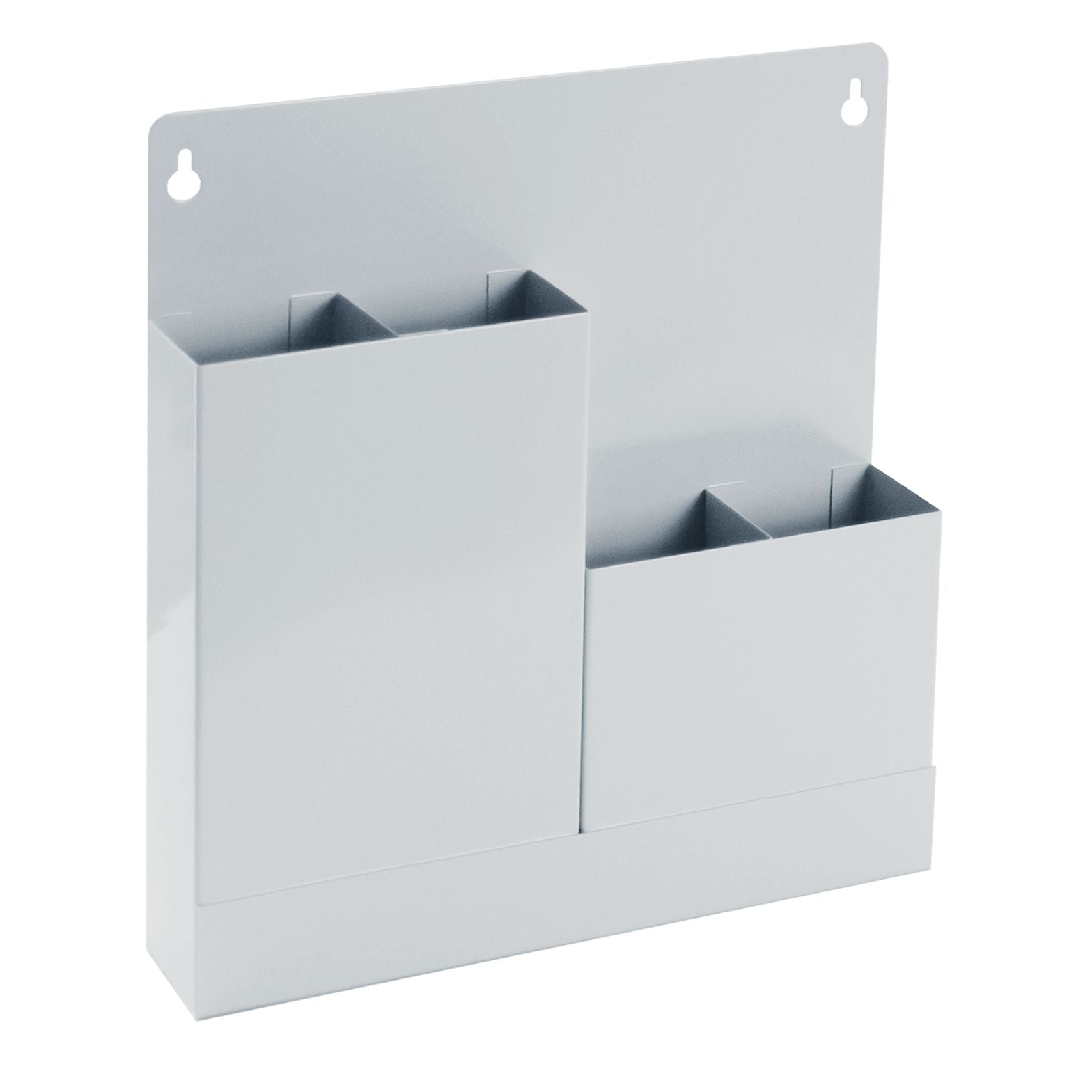 XL Universal Wandhalterung Aufbewahrung Magazin aus Stahlblech, mit 4 Fächern, 331x300x61 mm (HxBxT)