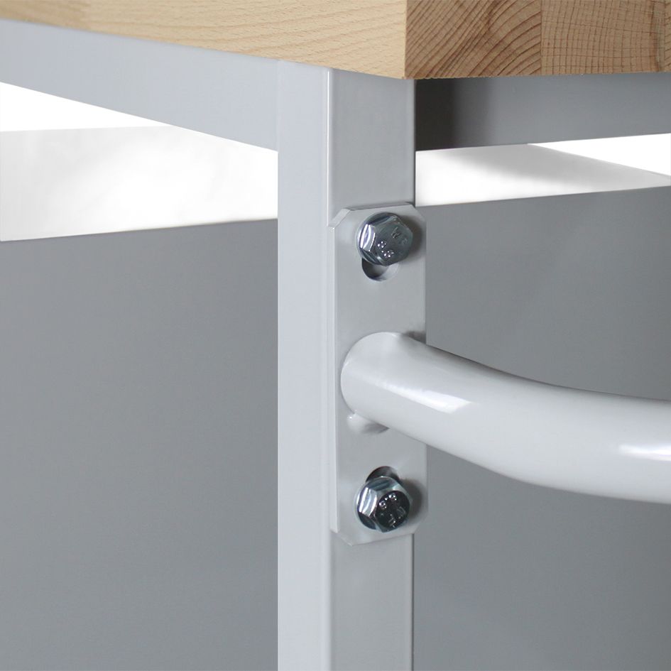 Werkbank Rollwagen mit rückseitiger Lochwand, grau/blau, 1300x600x1306 (BxTxH), 300 kg Traglast