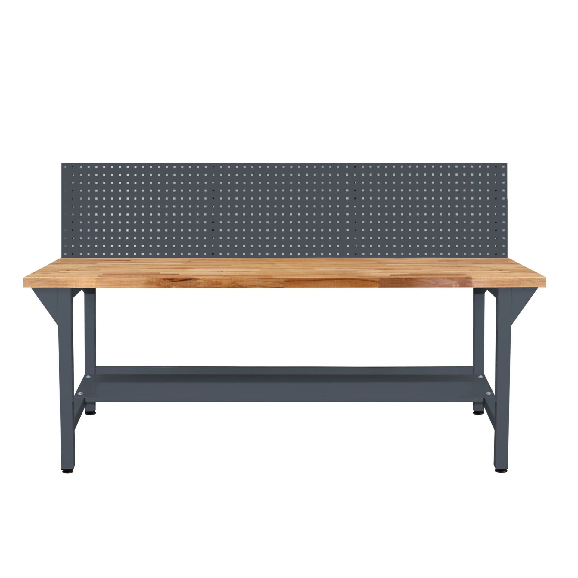 Werkbank XL, 2000x750x850 mm, mit Lochwand, 50 mm Buche massiv, extra stabil, 500 kg Traglast