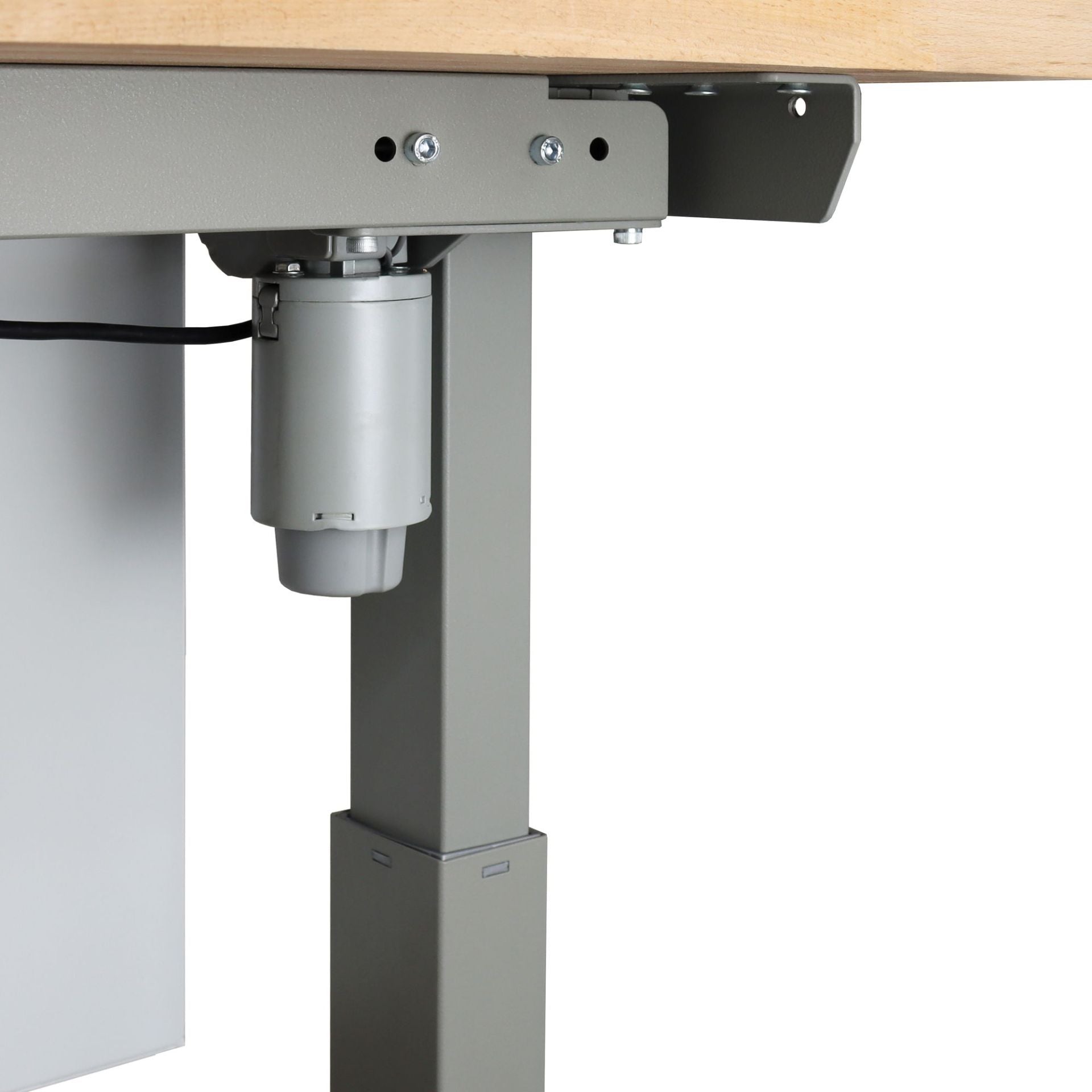 Werkbank XL, elektrisch verstellbar, 2000x750x700-1170 mm, mit Lochwand, 50 mm Buche massiv, extra stabil, 350 kg Traglast