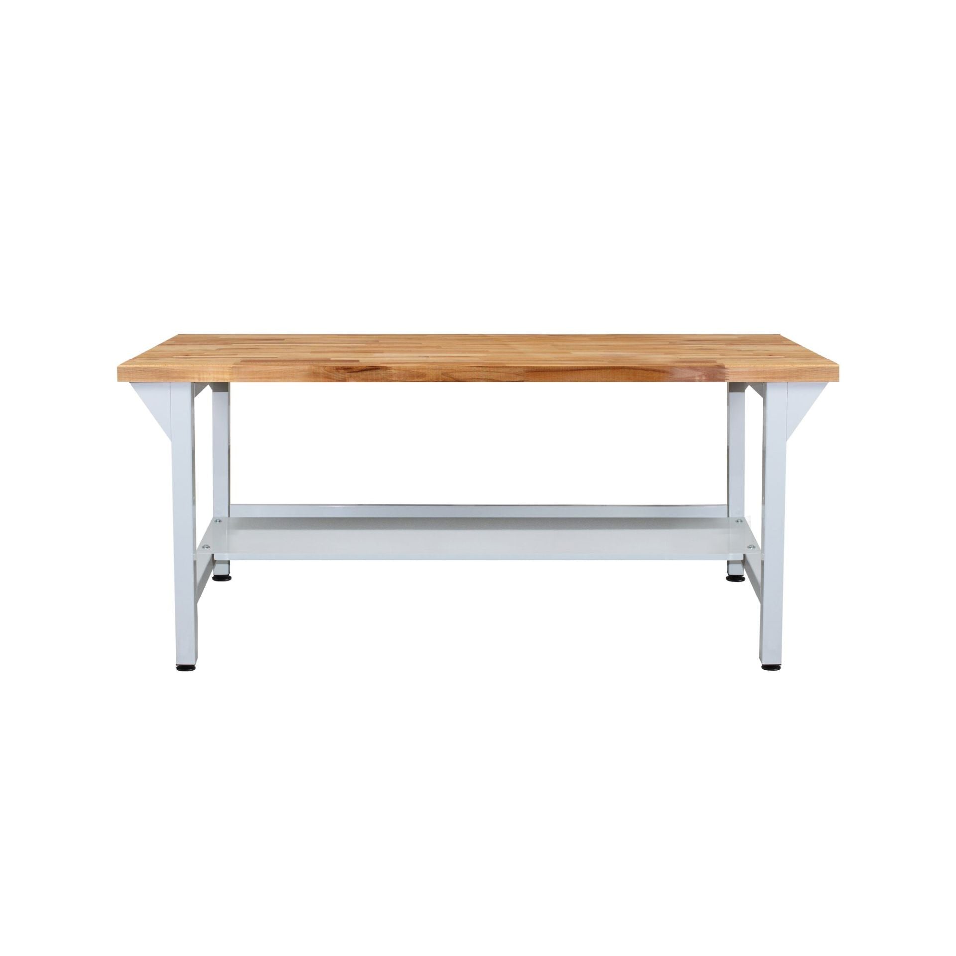 Werkbank ohne Lochwand, 1500 o. 2000 mm lang, ohne Lochwand, 50 mm Buche massiv, extra stabil, 500 kg Traglast