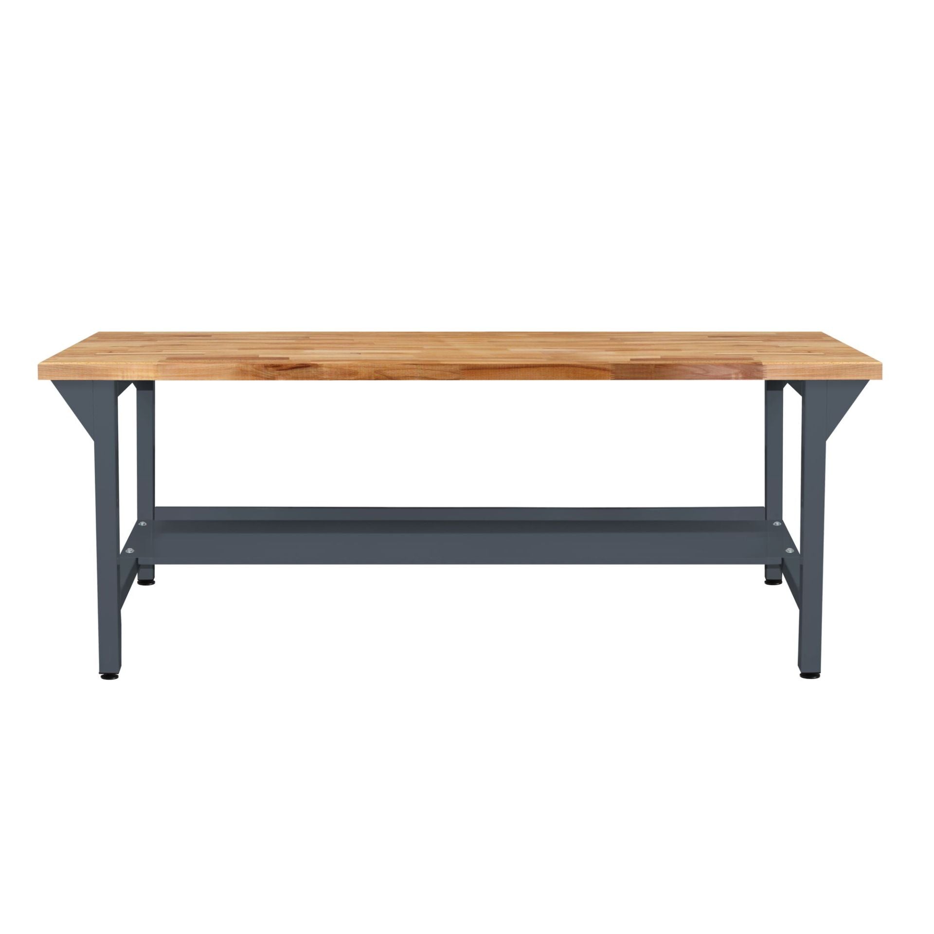 Werkbank ohne Lochwand, 1500 o. 2000 mm lang, ohne Lochwand, 50 mm Buche massiv, extra stabil, 500 kg Traglast