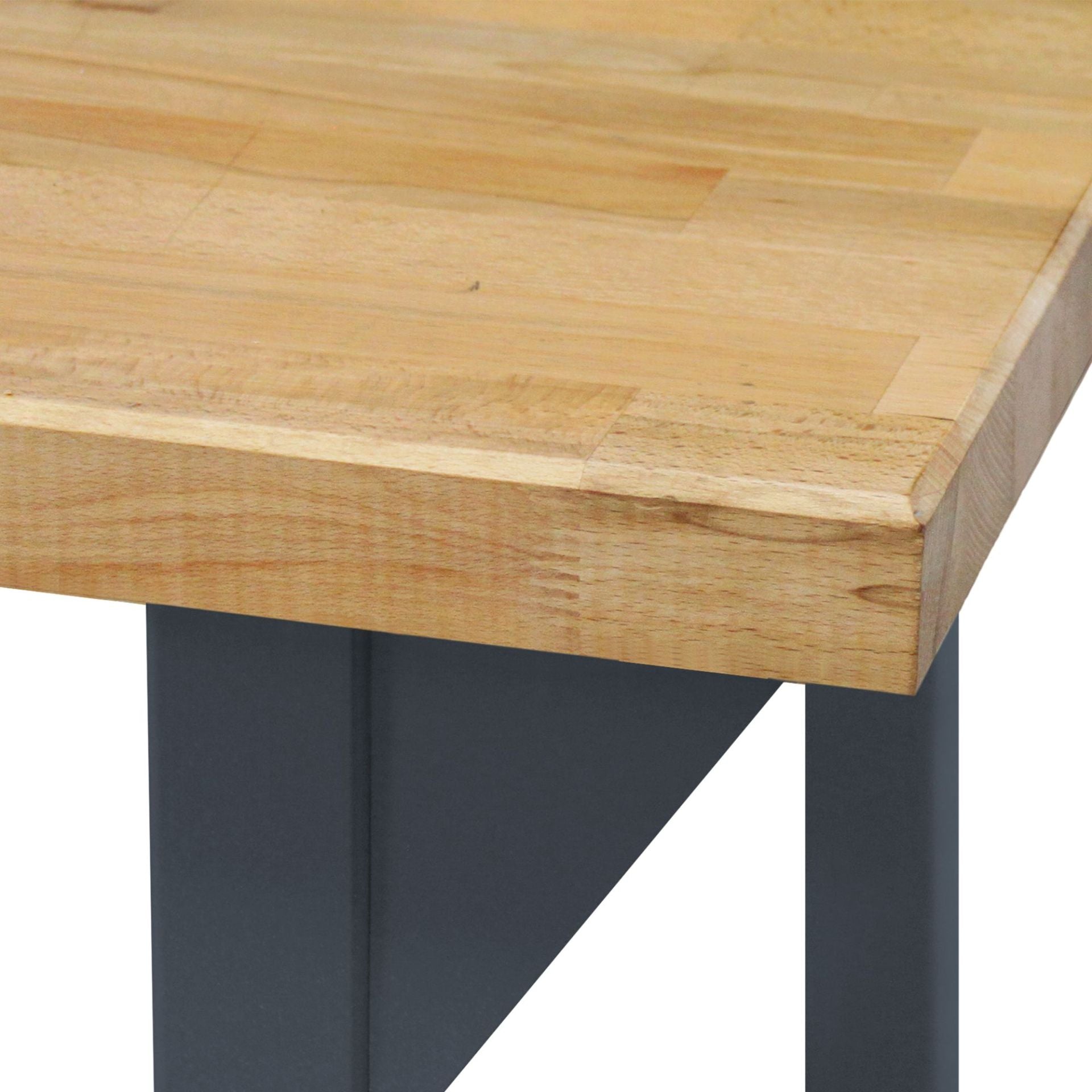 Werkbank ohne Lochwand, 1500 o. 2000 mm lang, ohne Lochwand, 50 mm Buche massiv, extra stabil, 500 kg Traglast