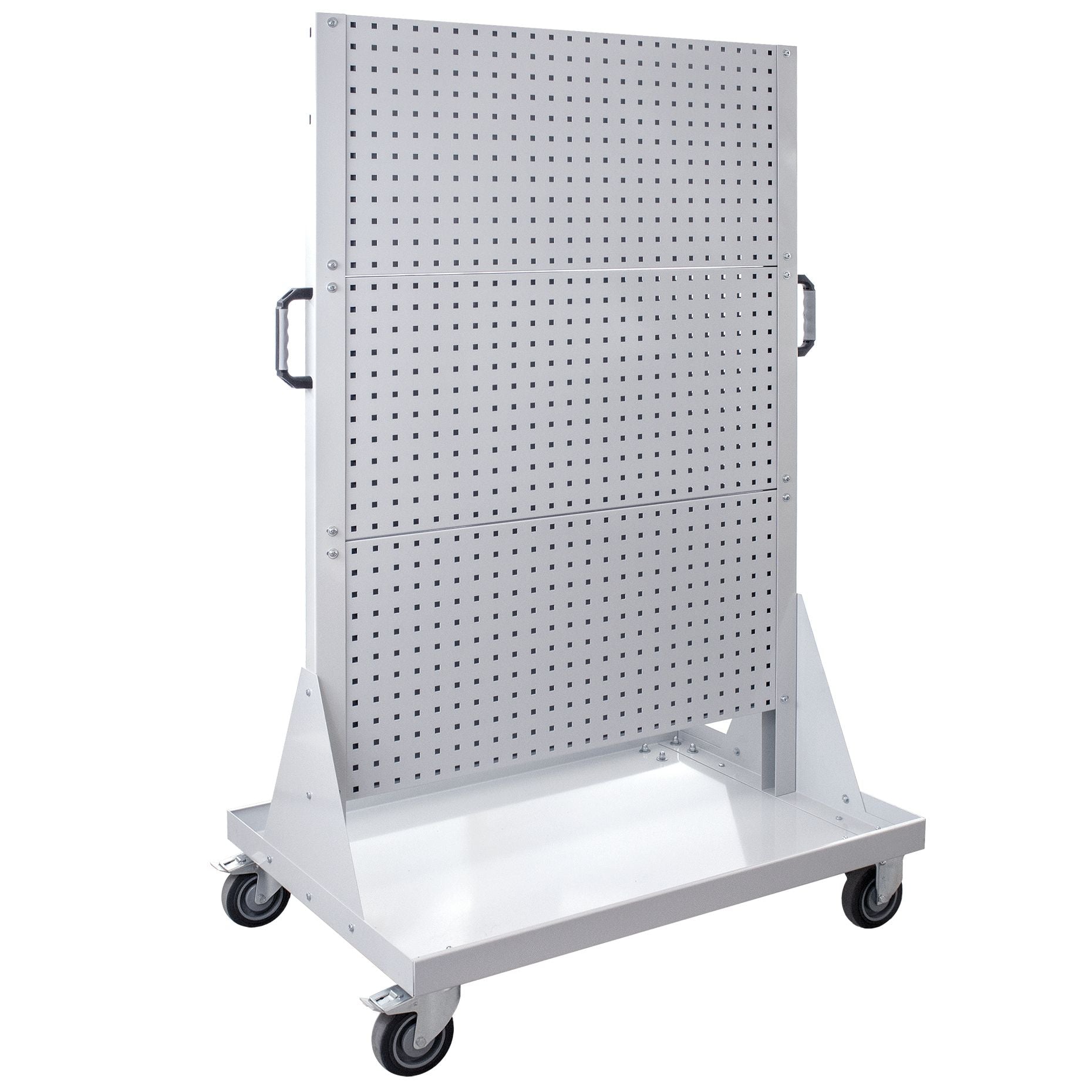 XL Lochwand Rollwagen mit 6 Lochwänden, lichtgrau RAL 7035, 1710x1080x730 mm (HxBxT)