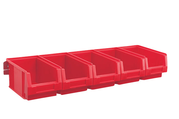 Sichtlagerkasten Halteschiene für Lochwand 764 mm Set inkl. 5 Sichtlagerkästen 230x150x125 (LxBxH)