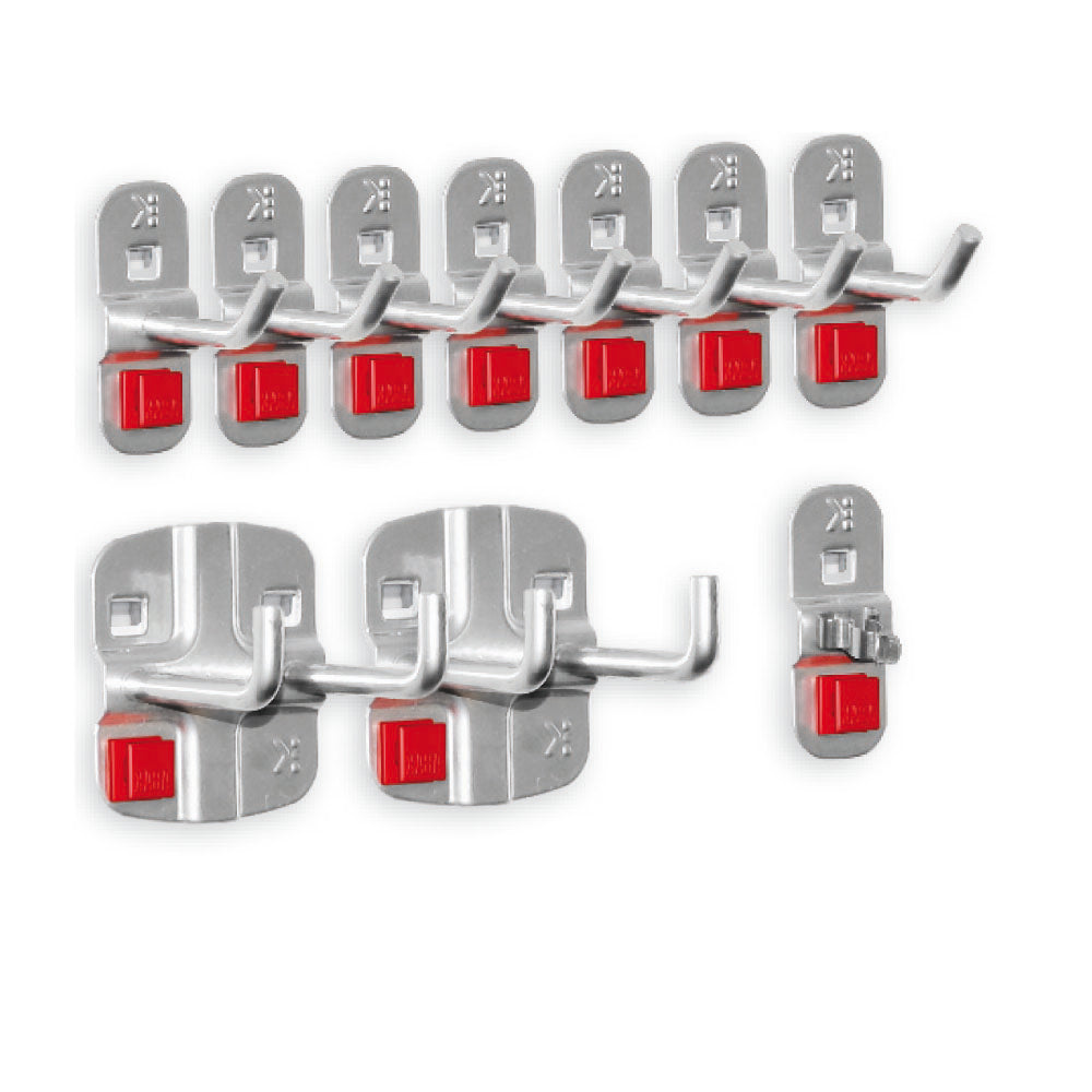 ®RasterPlan/ABAX 10-tlg. Set Lochwandhaken, Werkzeughalter für Lochwand / Werkzeug-Lochwand