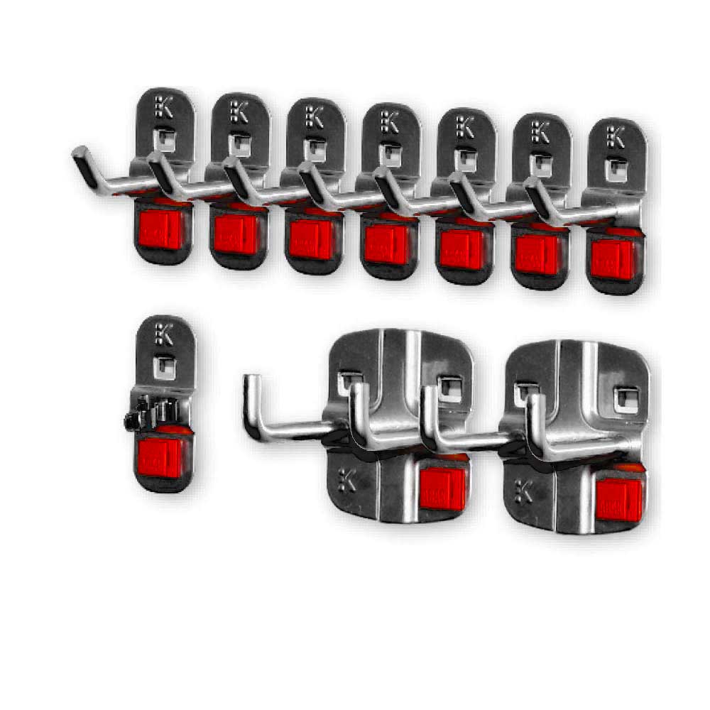 ®RasterPlan/ABAX 10-tlg. Set Lochwandhaken, Werkzeughalter für Lochwand / Werkzeug-Lochwand