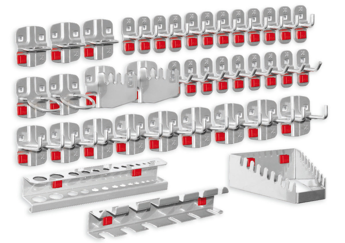 ®RasterPlan/ABAX 40-tlg. Set Lochwandhaken, Werkzeughalter für Lochwand / Werkzeug-Lochwand