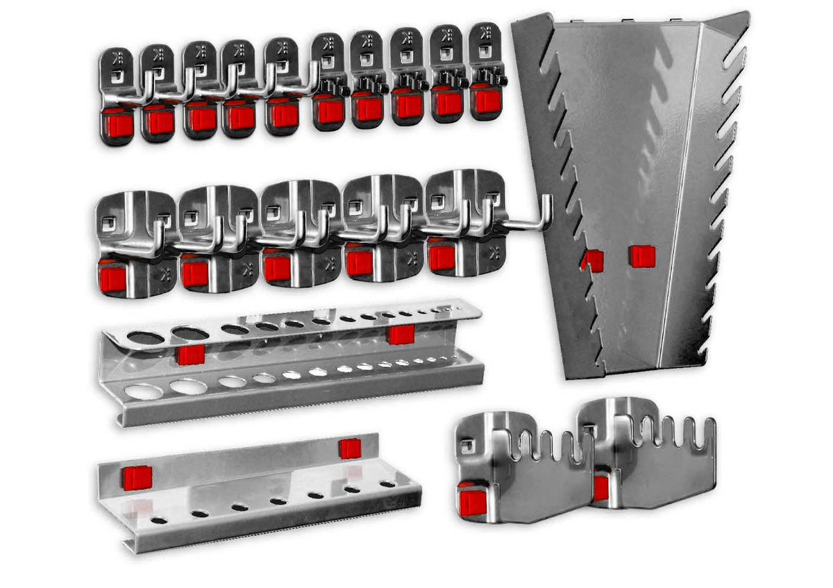 Ensemble de 110 crochets pour panneau perforé, porte-outils pour panneau perforé, pour panneau perforé à outils