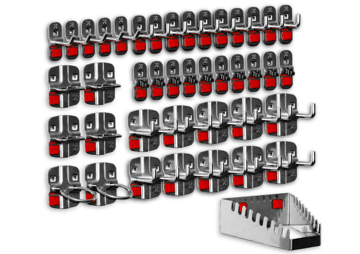 Ensemble de 110 crochets pour panneau perforé, porte-outils pour panneau perforé, pour panneau perforé à outils