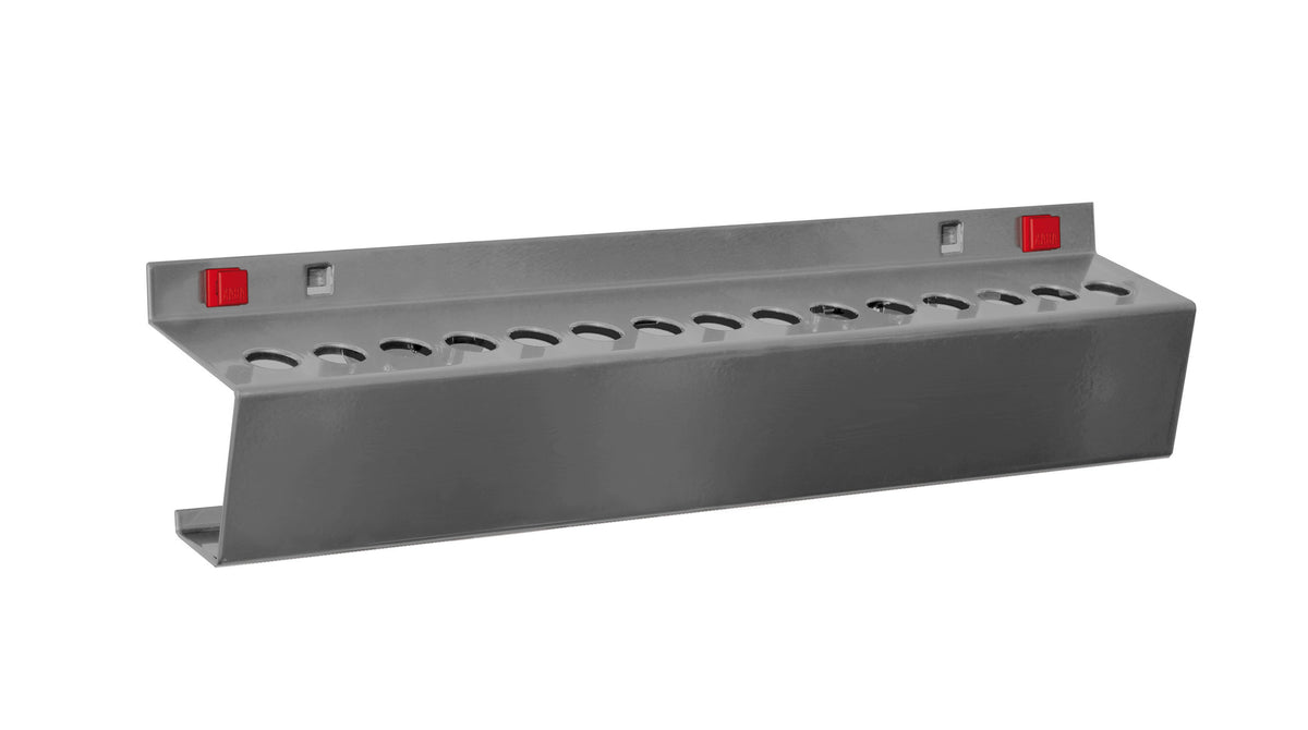 ®RasterPlan/ABAX Werkzeughalter 12-fach (⌀17 mm) 395x60x85 mm (BxTxH) Lochwandhaken, Werkzeughalter für Werkzeug-Lochwand