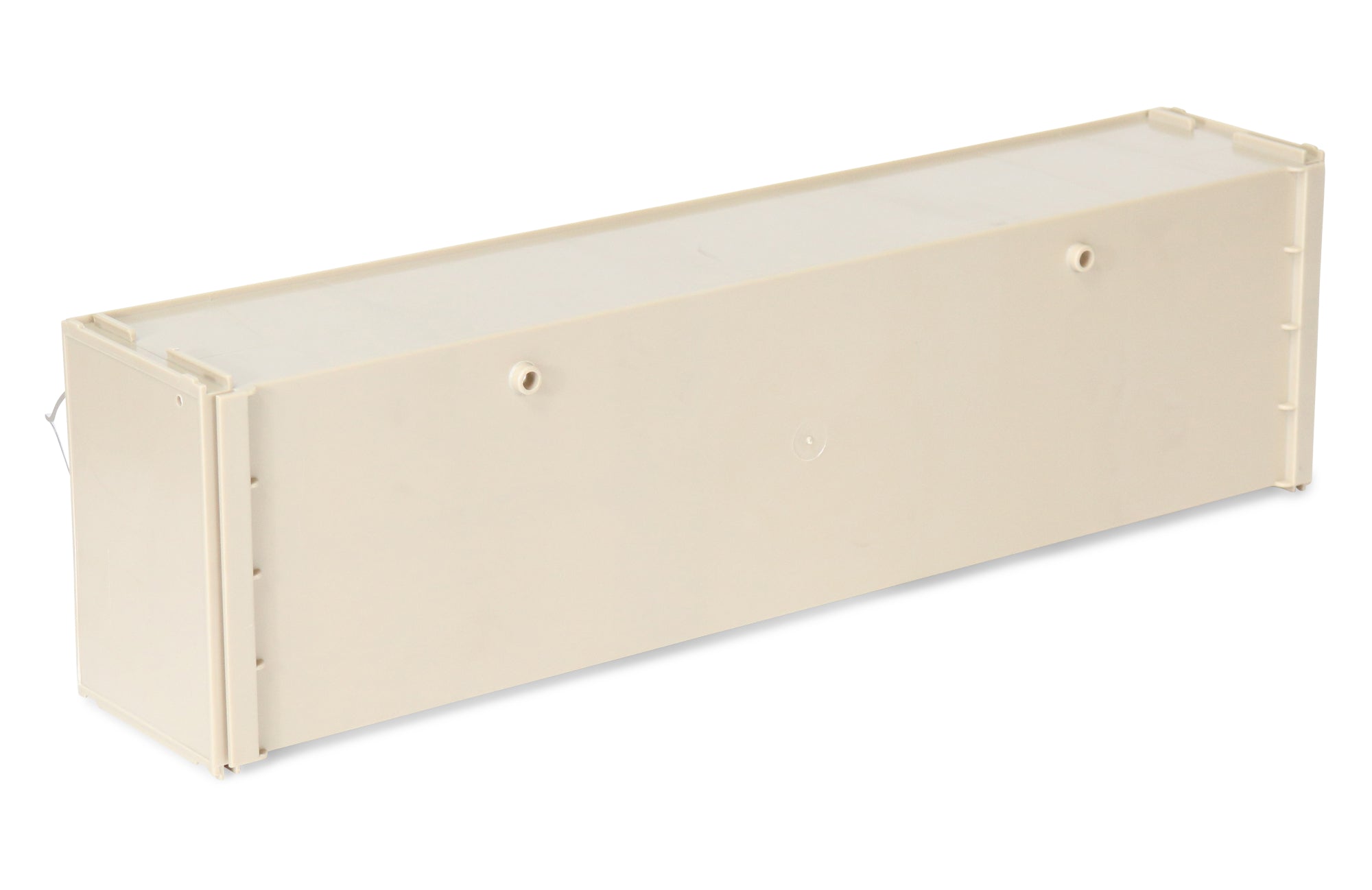 Transparent storage box with 5 tipping chutes, 600x110x164 mm, grey, including holder for perforated panels