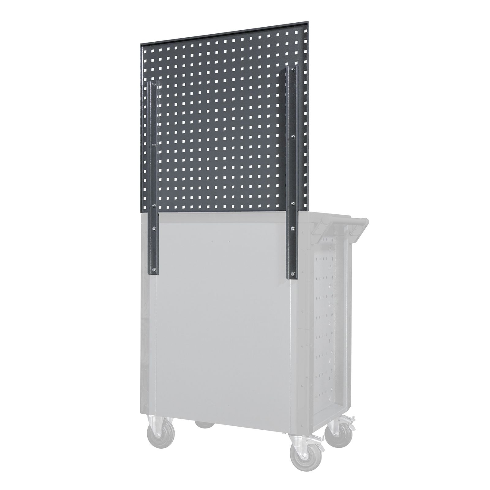 Lochwand Eigenbau Set, für Werktische, Rollwagen, mit Ausparung, Maße: 750x700 mm, RAL 7016
