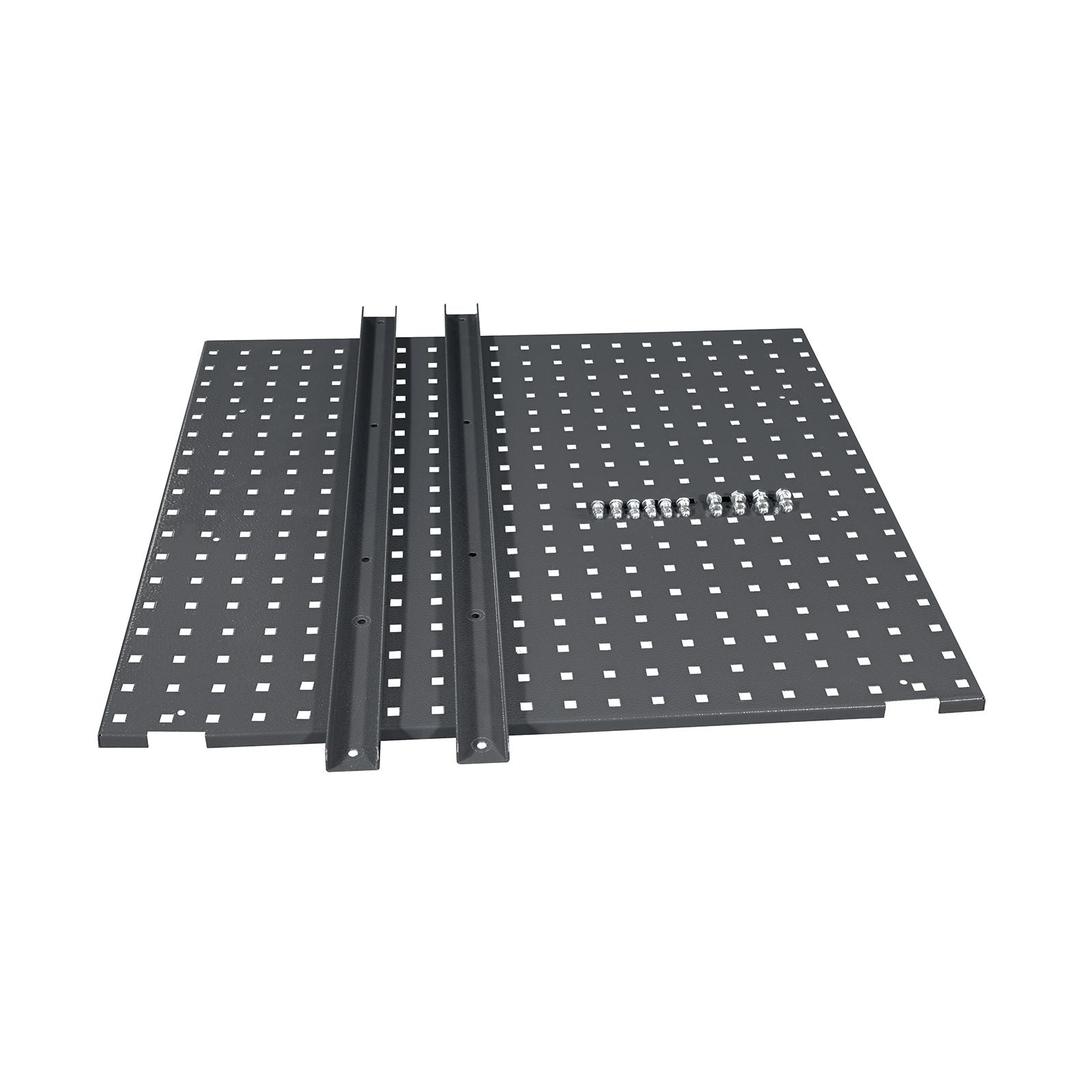 Lochwand Eigenbau Set, für Werktische, Rollwagen, mit Ausparung, Maße: 750x700 mm, RAL 7016
