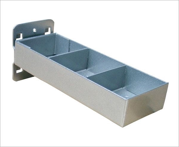 Lochwandhaken, Werkzeughalter für Lochwand, Kleinteileablage, Ablagefach, 150x55 mm, mit 3 Fächern