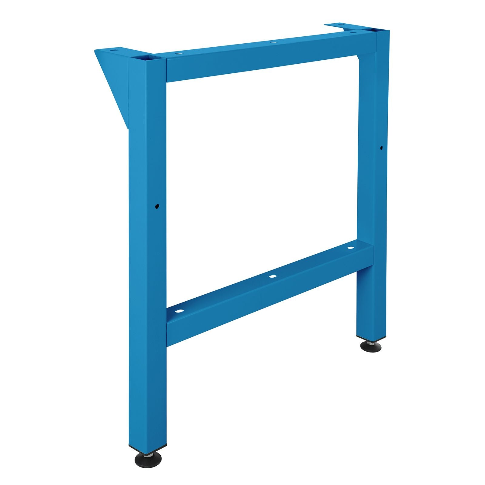 Massiver Werkbankfuß, mit oder ohne Höhenverstellung, aus 50x50 mm Stahl Vierkantrohr, 3 Farben, 700 mm tief,