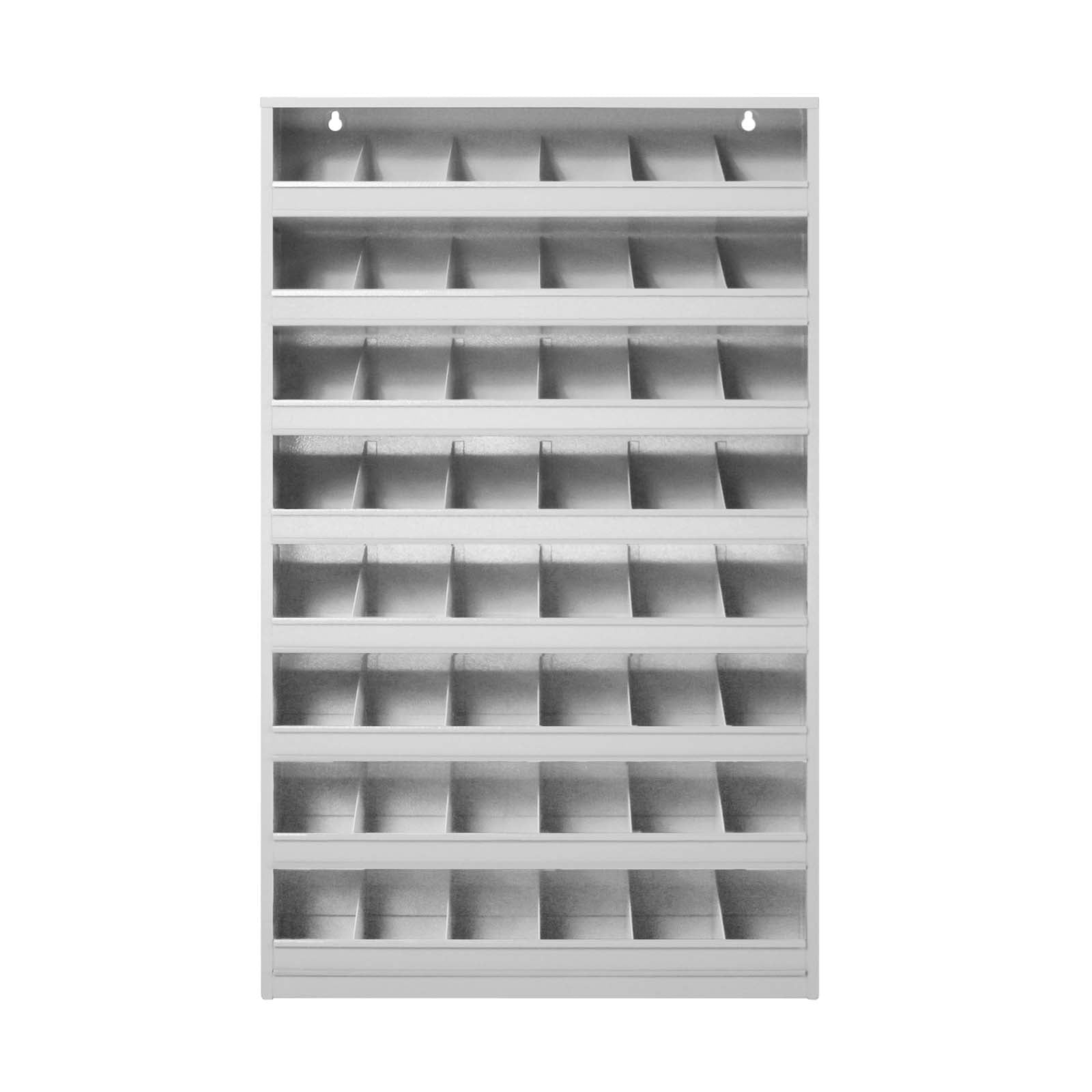 Schüttenregal, Kleinteileregal, Schraubenregal mit 48 Fächern zur Wandmontage, 850x500x125 mm (HxBxT)