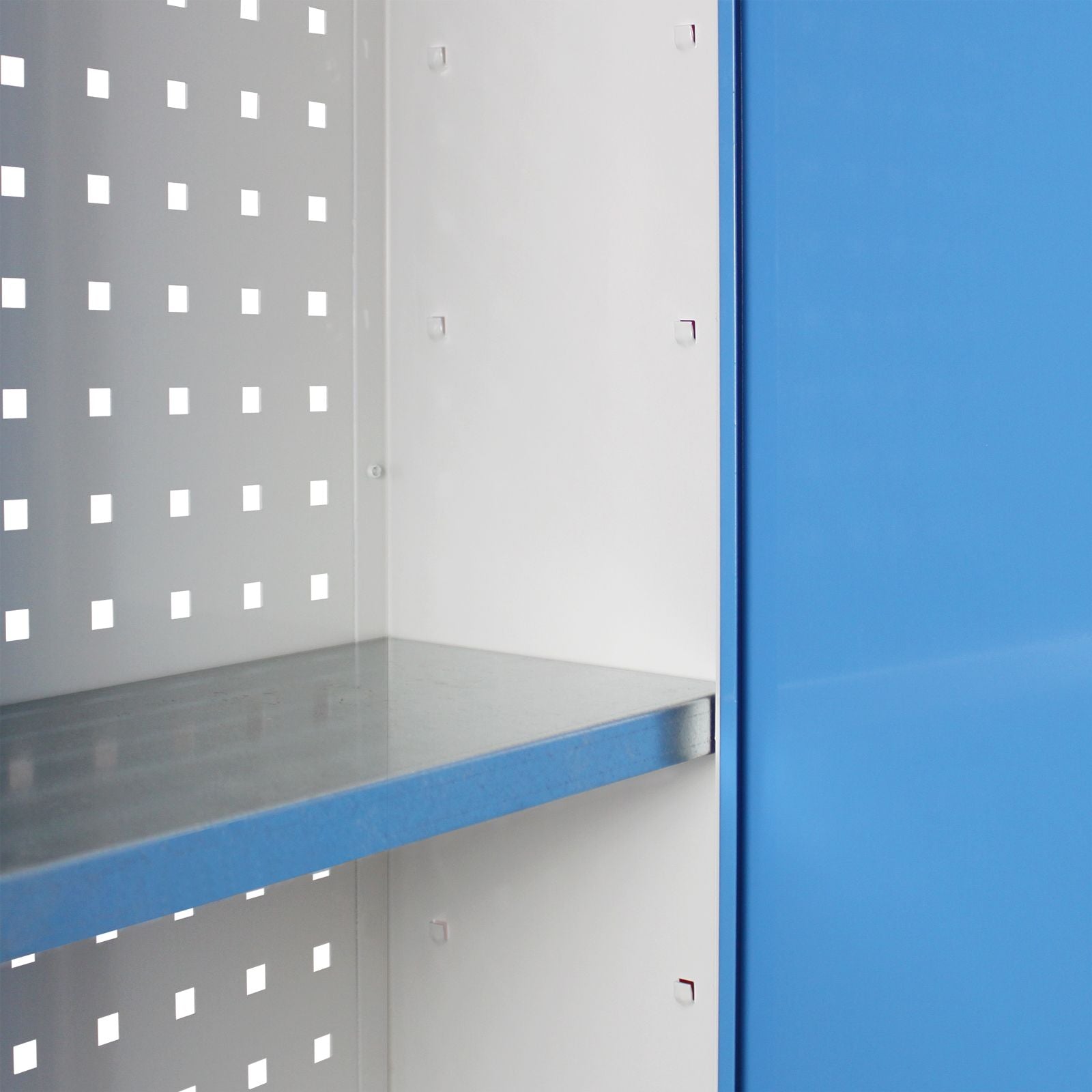 Werkzeug-Wandschrank, Stahlblechschrank mit Loch-Rückwand, 1000x750x200 mm, 2 Türen, mit 3 Fachböden