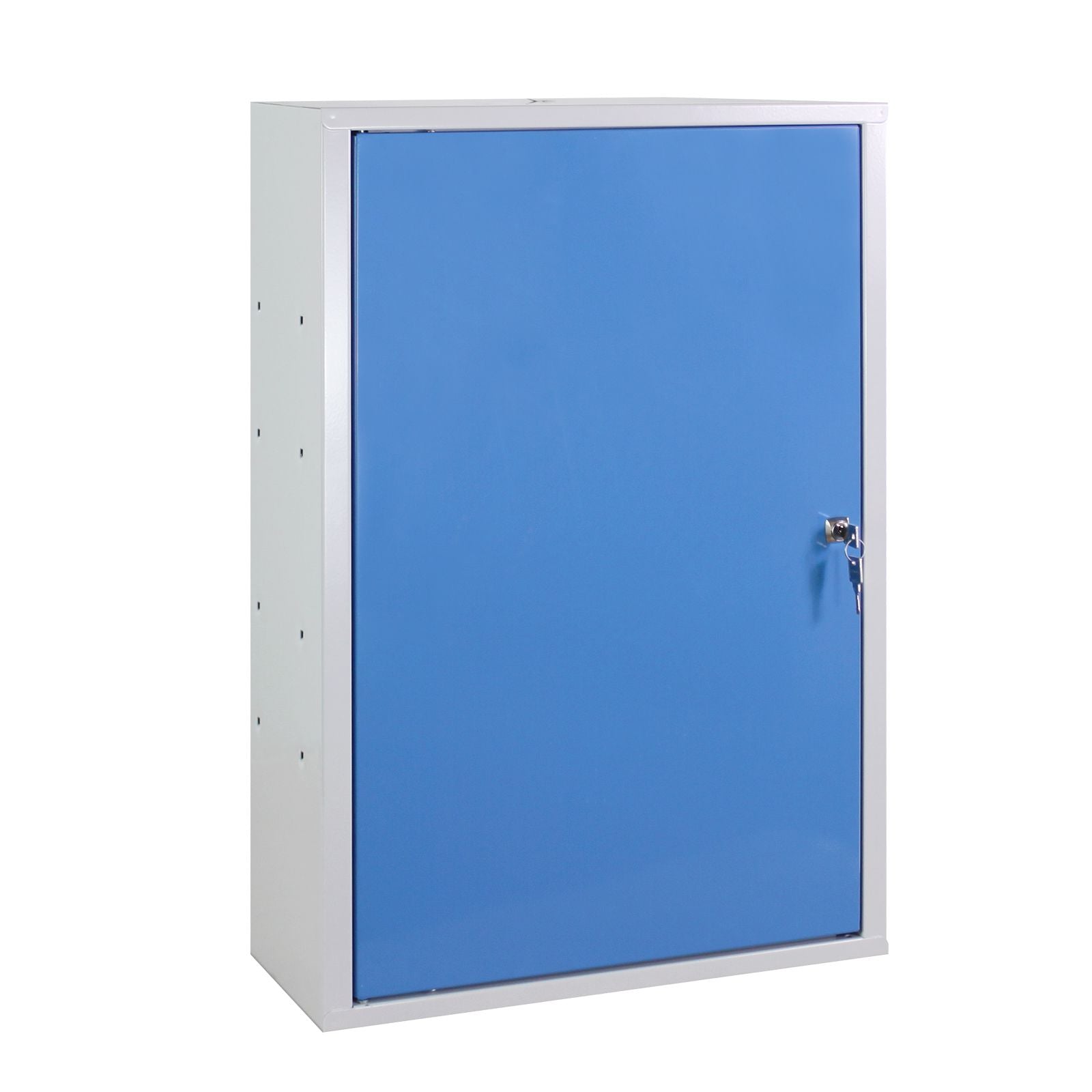 Werkzeug-Wandschrank, Stahlblechschrank mit Loch-Rückwand, 750x500x200 mm, mit 8-tlg. Hakenset