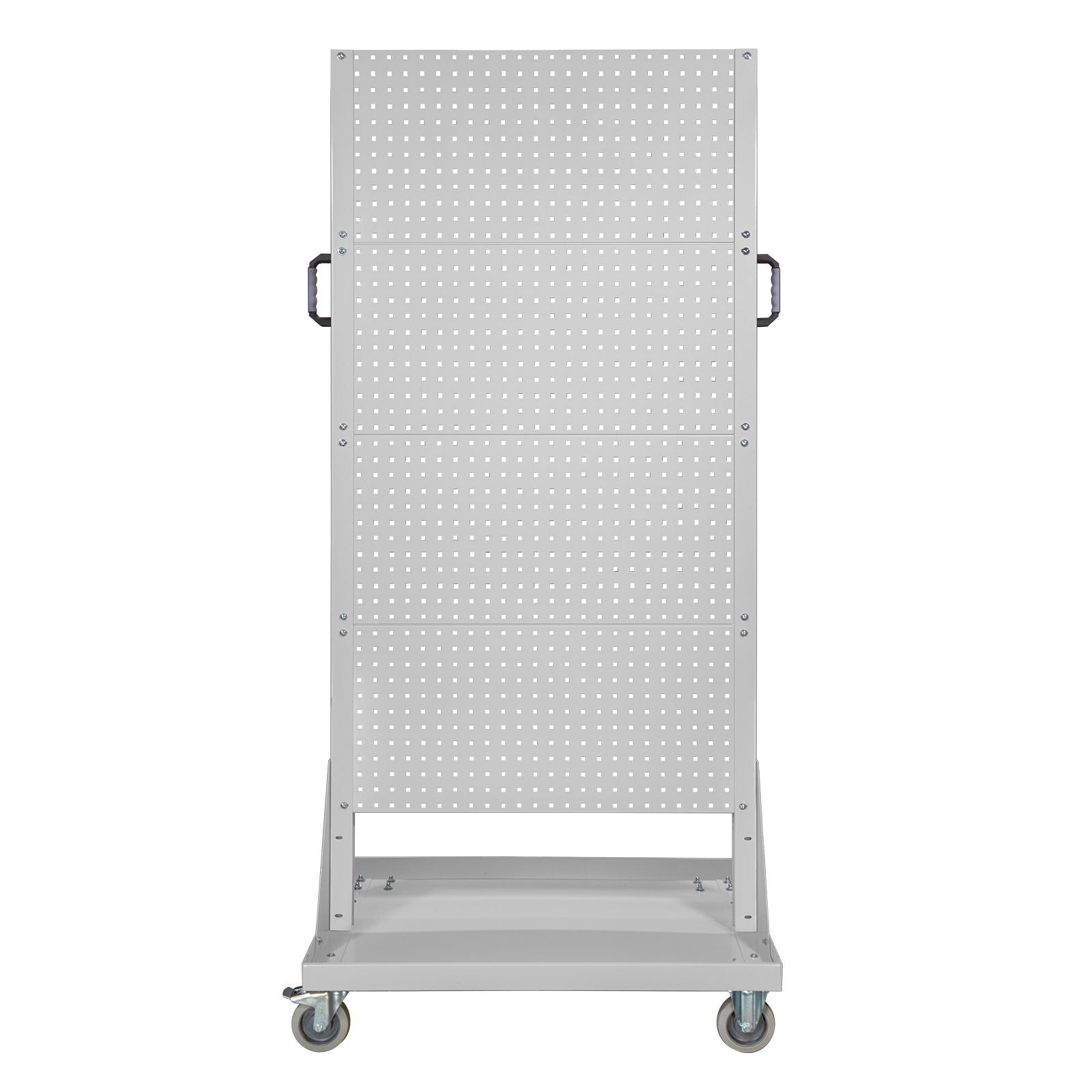 XXL Lochwand Rollwagen mit 8 Lochwänden, lichtgrau RAL 7035, 2166x1080x730 mm (HxBxT)