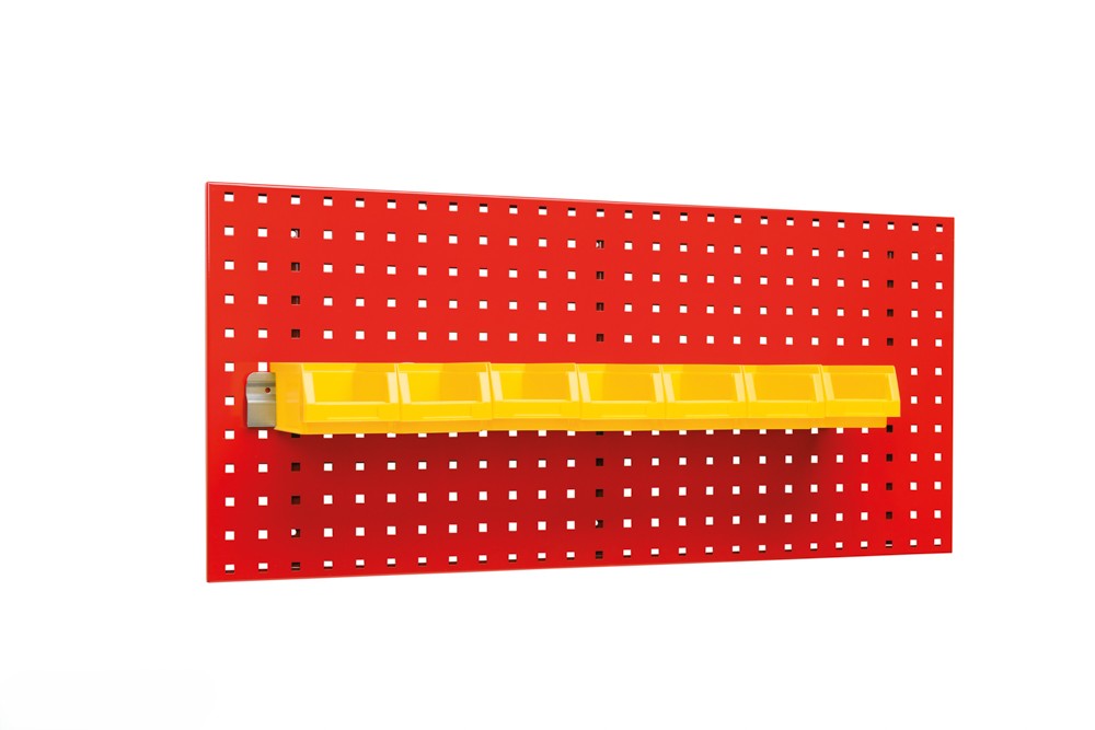 Sichtlagerkasten Halteschiene für Lochwand 764 mm Set inkl. 7 Sichtlagerkästen 164x105x75 mm (LxBxH)